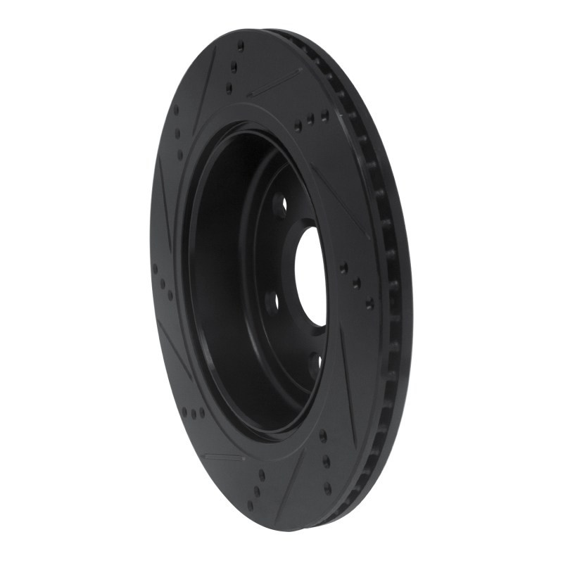 Chevrolet SS Brake Rotor (1) - Rear Right - R1 Concepts - Drilled & Slotted - Black - `08-`17